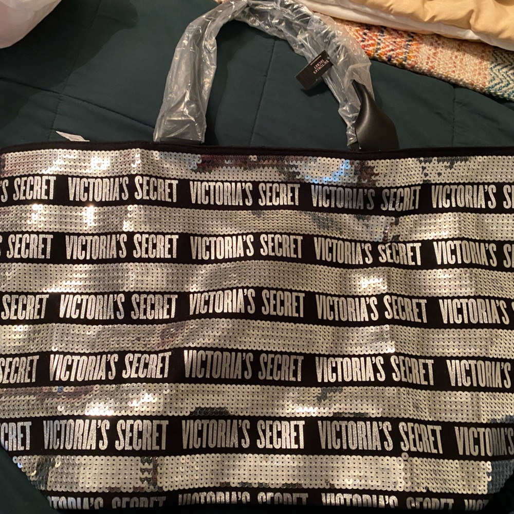 Victoria’s Secret sequin canvas tote bag net